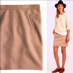 J. Crew Camel/Tan Straight Mini Skirt